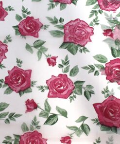 Cortina de Box Plast Leo Floral Rosa Translúcida 1,35m x 1,78m