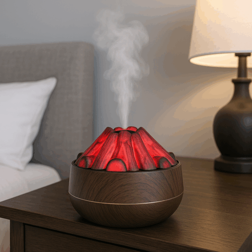 Umidificador de Ar Design Lenha Acesa 300ml