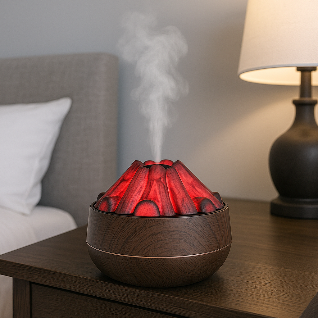 Umidificador de Ar 300ml com Efeito de Chama