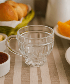Xícara de Vidro 250ml Transparente com alça