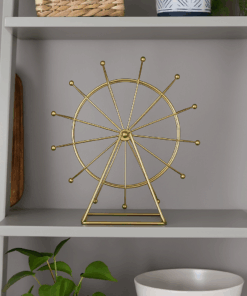 Roda Gigante de Ferro Dourado Giratória Decorativa
