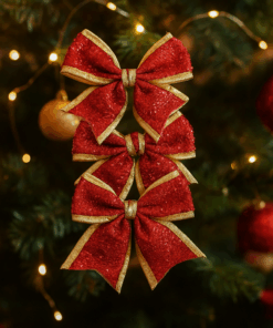 Laços natalinos vermelho para enfeite 11x9cm Wincy