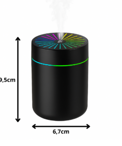 Umidificador Decorativo Circular Silencioso Branco ou Preto