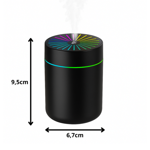 Umidificador Decorativo Circular Silencioso Branco ou Preto