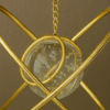 Esfera decorativa de Ferro Dourada com Centro de Vidro