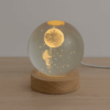 Luminária Crystal Ball de Madeira na base 25cm circunferência
