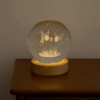 Luminária Crystal Ball de Madeira na base 25cm circunferência