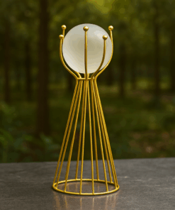 Globo de Vidro e Base de Ferro Decorativa Moderna