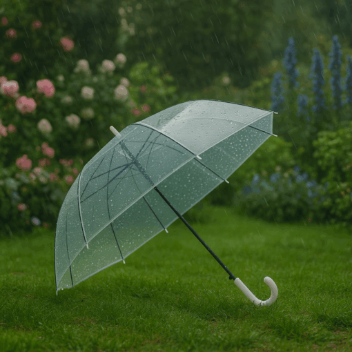 Guarda-Chuva Transparente com Cabo Branco 84cm
