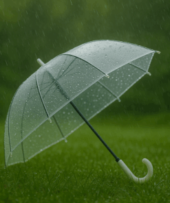 Guarda-Chuva Transparente com Cabo Branco 84cm