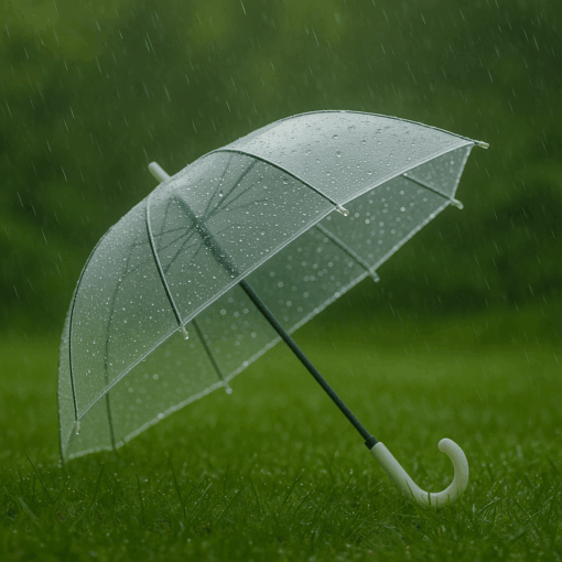 Guarda-Chuva Transparente com Cabo Branco 84cm