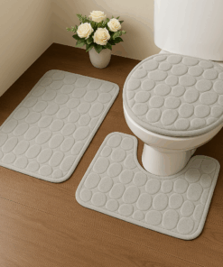 Jogo de Tapete para Banheiro Antiderrapante 3 Peças 40x60