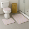 Kit Tapetes de Banheiro Linhas Douradas 3 Peças 50x80cm Antiderrapante