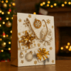 Sacola de Papel Decorada de Natal Branca 18x23cm