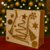 Mini Sacola de Papel Decorada Natalina Branca e Dourado