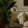 Globo de Vidro e Base de Ferro Decorativa Moderna