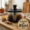 Porta Condimentos com 6 Potes de Vidros Belakaza