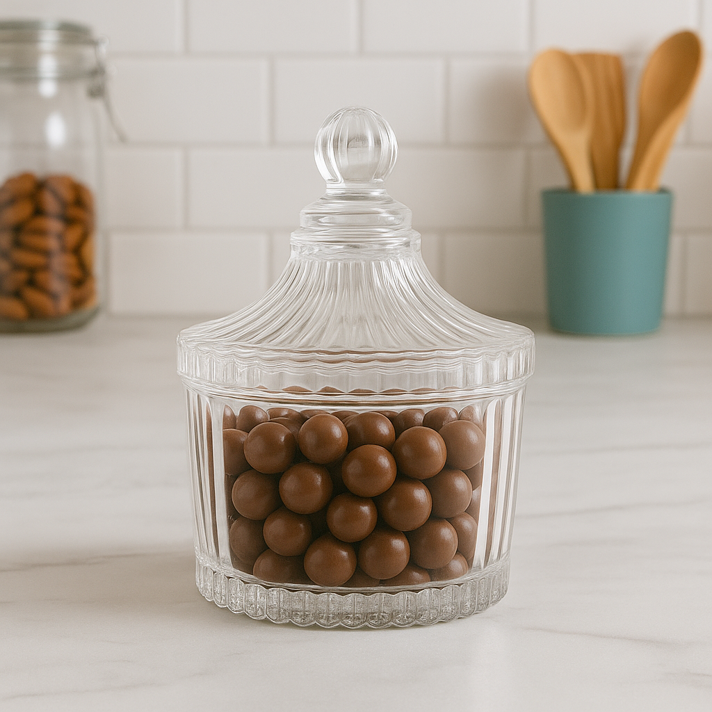 pote Bomboniere de Vidro Decorativa 9,5x6cm