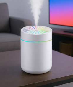 Umidificador Decorativo Circular Silencioso Branco ou Preto