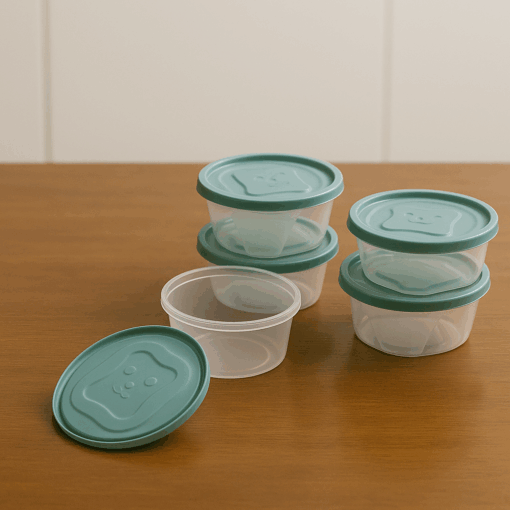 Potes Plásticos com Tampa Verde 210ml