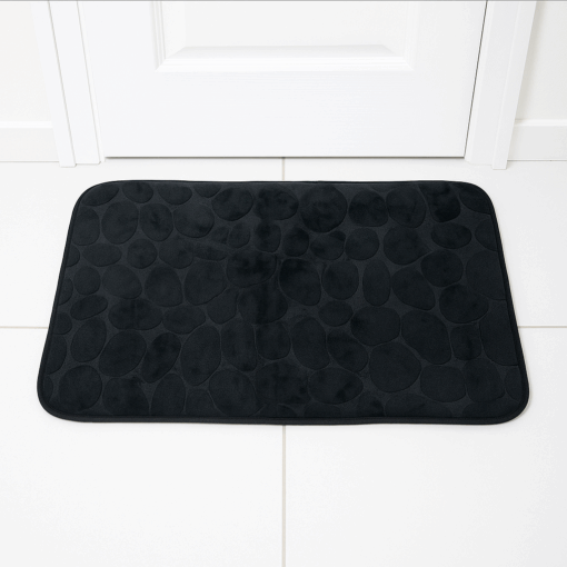 Tapete Preto em Poliéster 40x60cm Visual Elegante para sua Casa