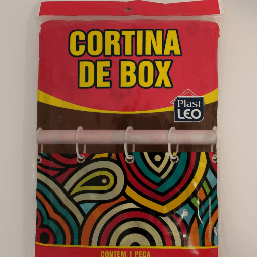 Cortina de Box Plast Leo Floral Rosa Translúcida 1,35m x 1,78m