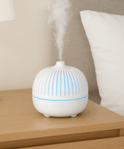 Umidificador Aromatizador Difusor Branco Led Azul 15cm