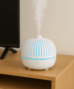 Umidificador Aromatizador Difusor Branco Led Azul 15cm