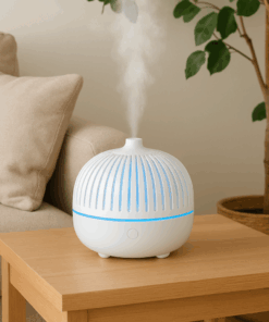 Umidificador Aromatizador Difusor Branco Led Azul 15cm