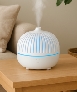 Umidificador Aromatizador Difusor Branco Led Azul 15cm