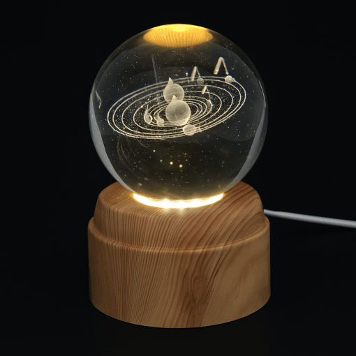 Luminária Personalizada Crystal Ball 3D Giratória 8 cm