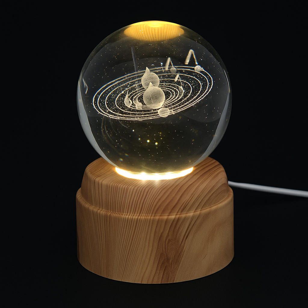 Luminária Crystal Ball (Bola de Cristal) 3D Giratória 8 cm