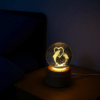 Luminária Personalizada Crystal Ball 3D Giratória 8 cm