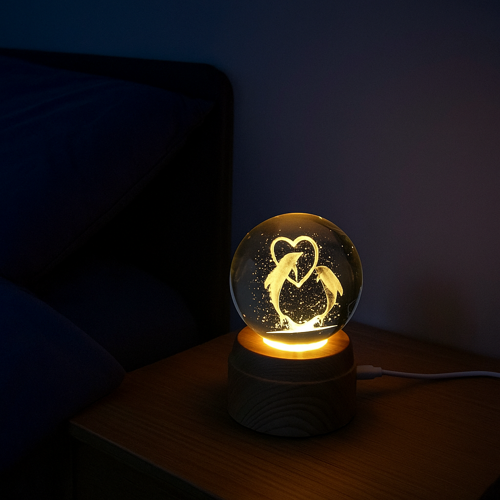 Luminária Crystal Ball (Bola de Cristal) 3D Giratória 6 cm - Imagem 6