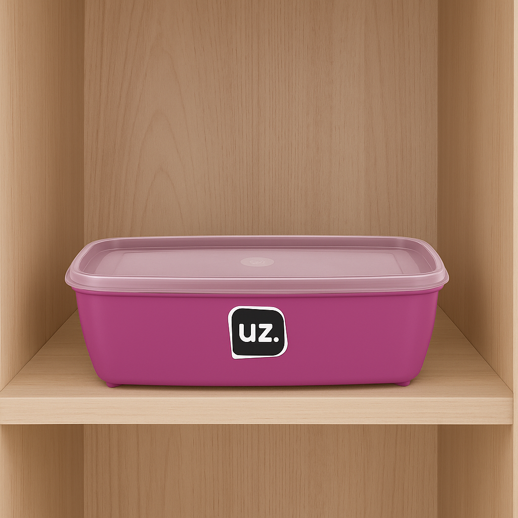 Pote Multiuso Retangular 1,5 Litros de Plástico com Tampa UZ