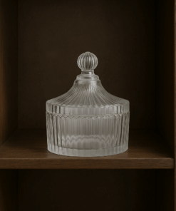 Bomboniere de Vidro com Tampa Decorada 10x11cm