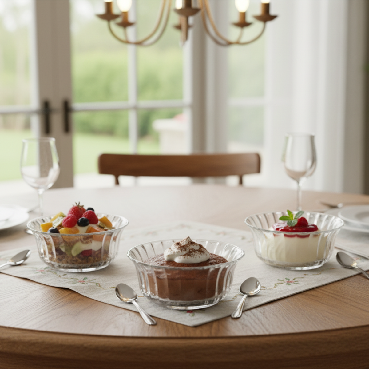 Conjunto 3 Tigelas Dalia 250ml em Vidro Transparente para Sobremesa, Salada de Frutas e Mousses