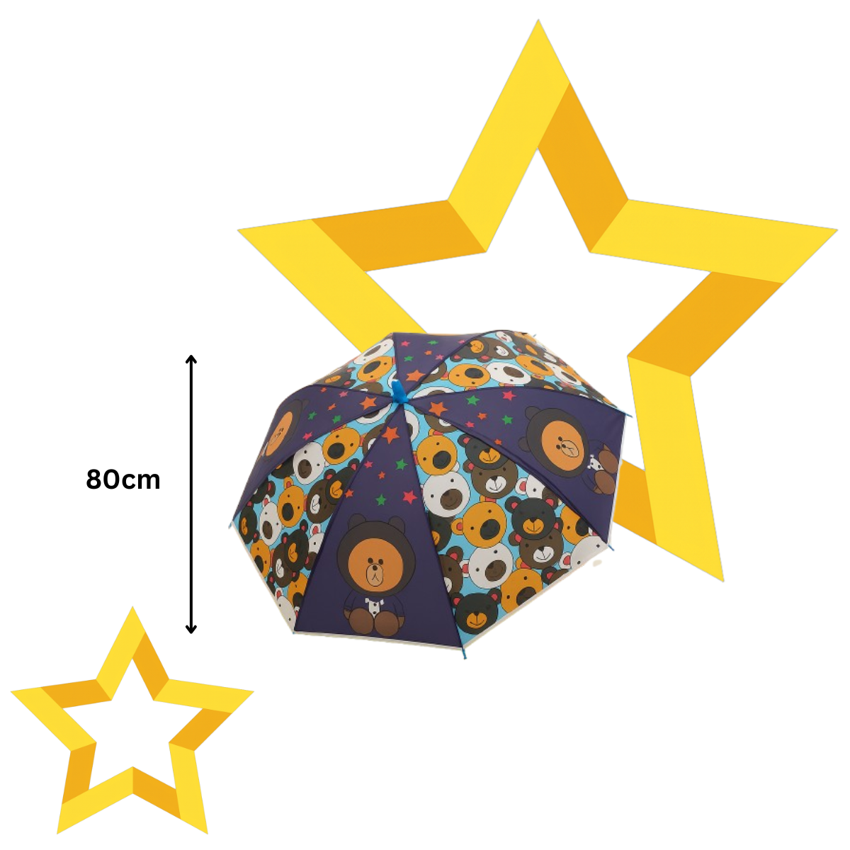 Guarda-Chuva Infantil com Estampa de Ursinhos 80cm