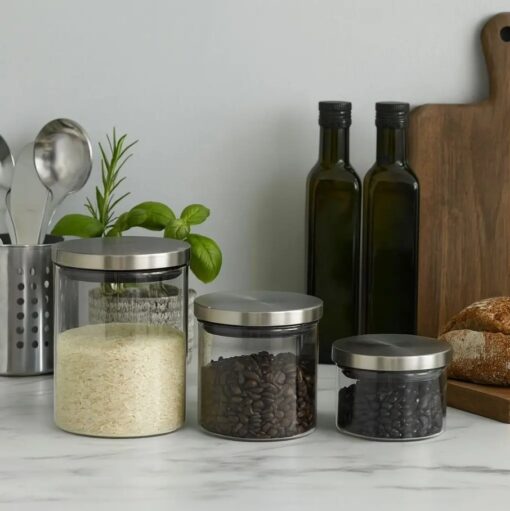 Jogo 3 Potes Herméticos de Vidro Belovidro