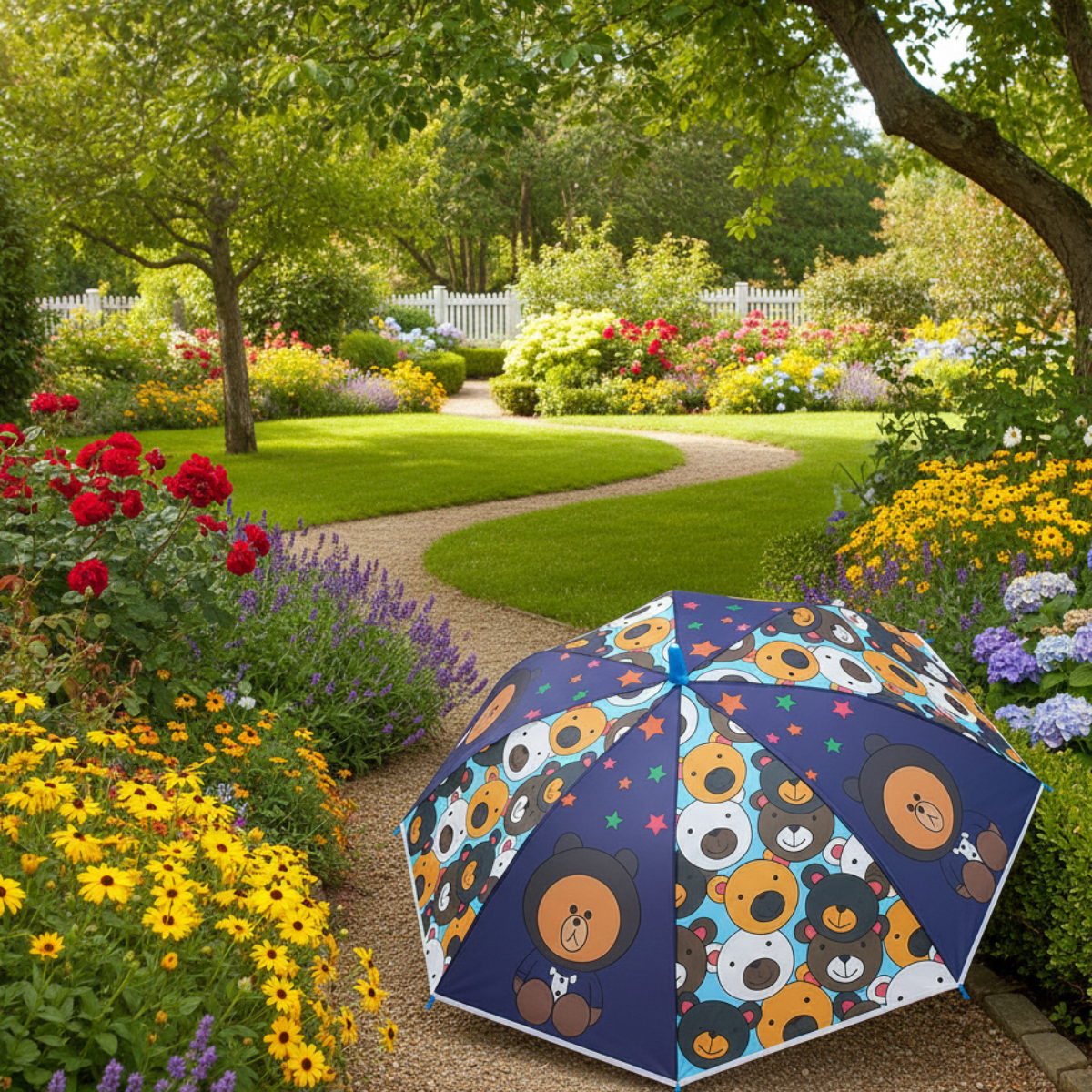 Guarda-Chuva Infantil com Estampa de Ursinhos 80cm