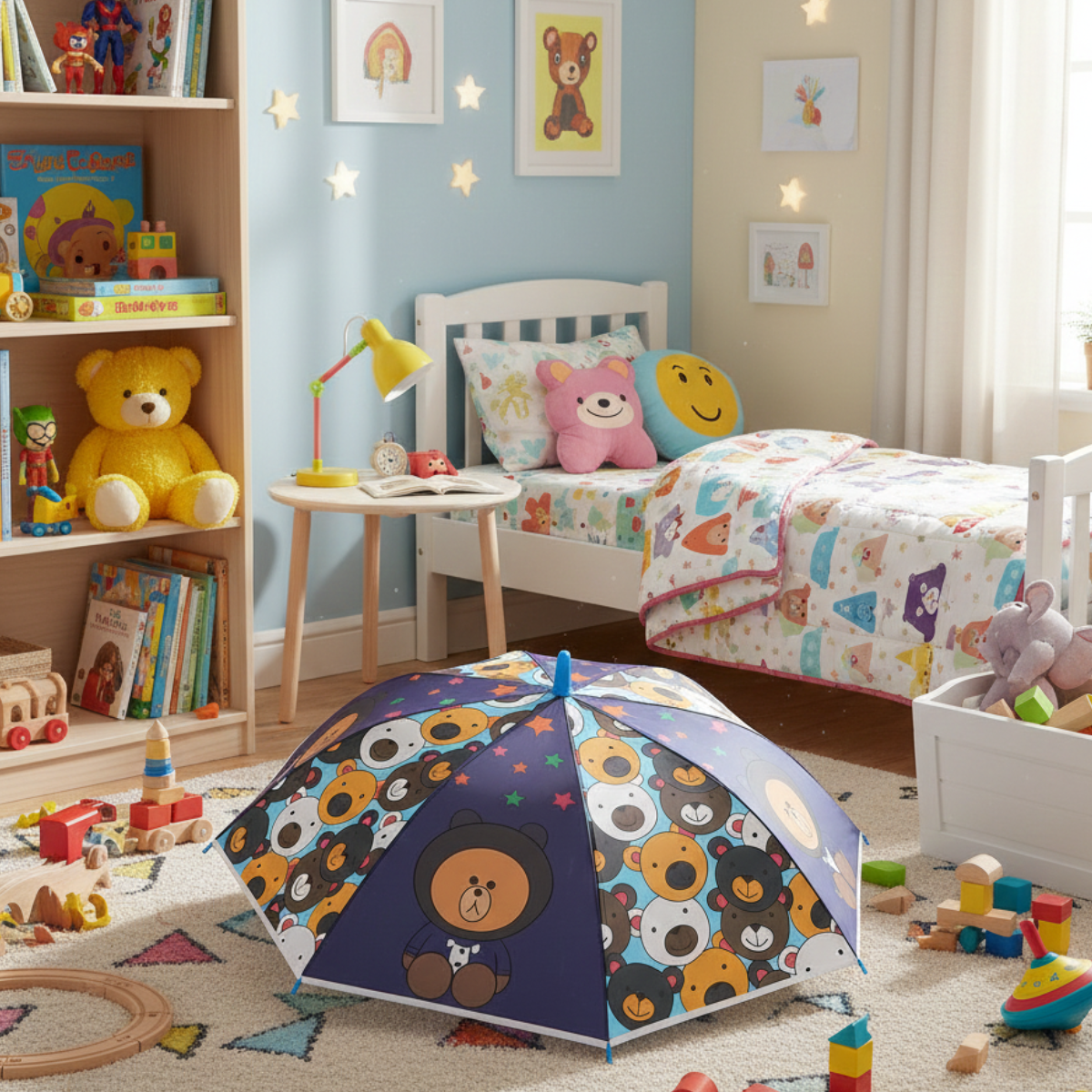 Guarda-Chuva Infantil com Estampa de Ursinhos 80cm