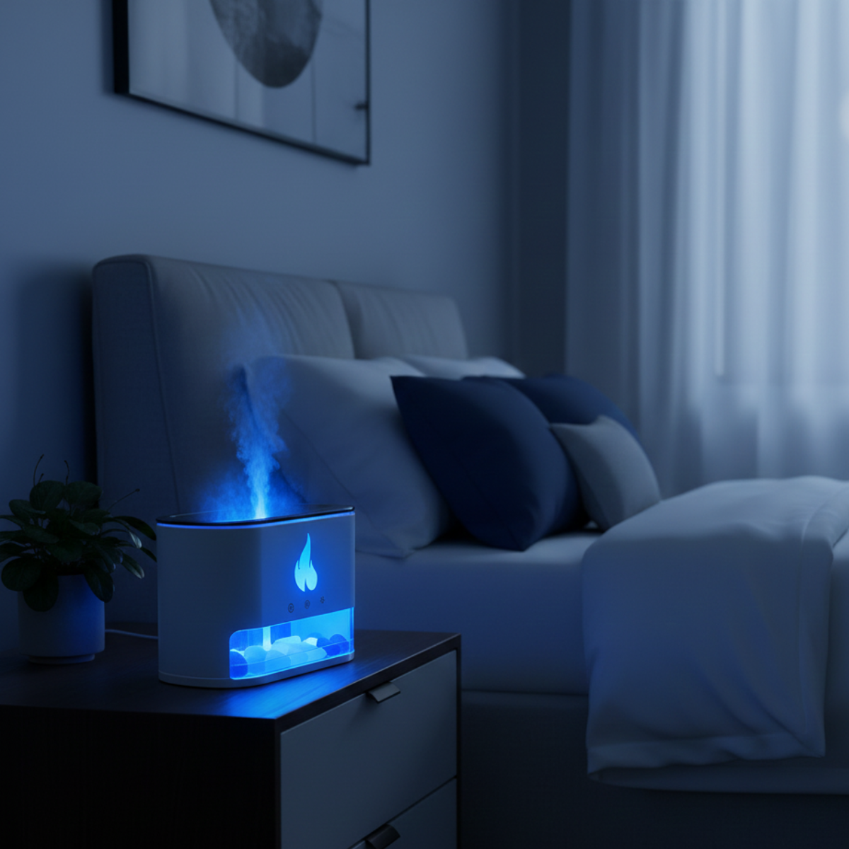 Umidificador de Ar com LED Multicolorido Designer Moderno