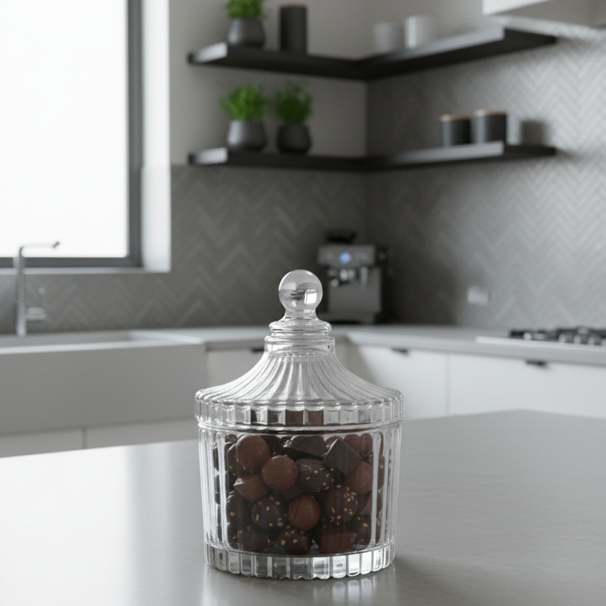 pote Bomboniere de Vidro Decorativa 9,5x6cm