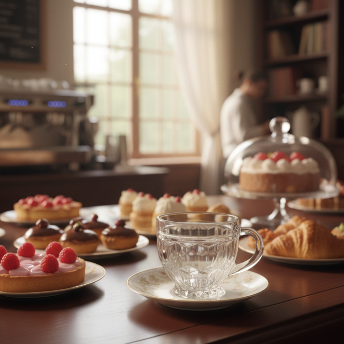 Xícara de Vidro Lapidada 250ml Transparente com alça