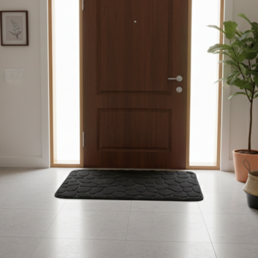 Tapete Preto em Poliéster 40x60cm Visual Elegante para sua Casa