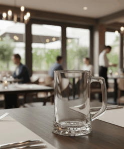 Uma caneca de chopp em um restaurante