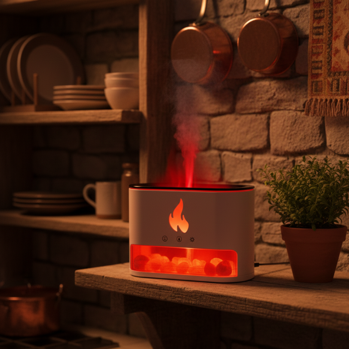 Umidificador de Ar com LED Multicolorido Designer Moderno