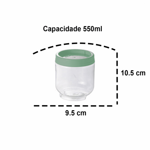 Pote Organizador Gire e Trave 550ml Redondo