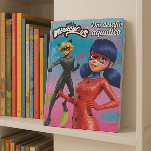 Livro e Quebra-Cabeça Ladybug – Um Desafio Aquático