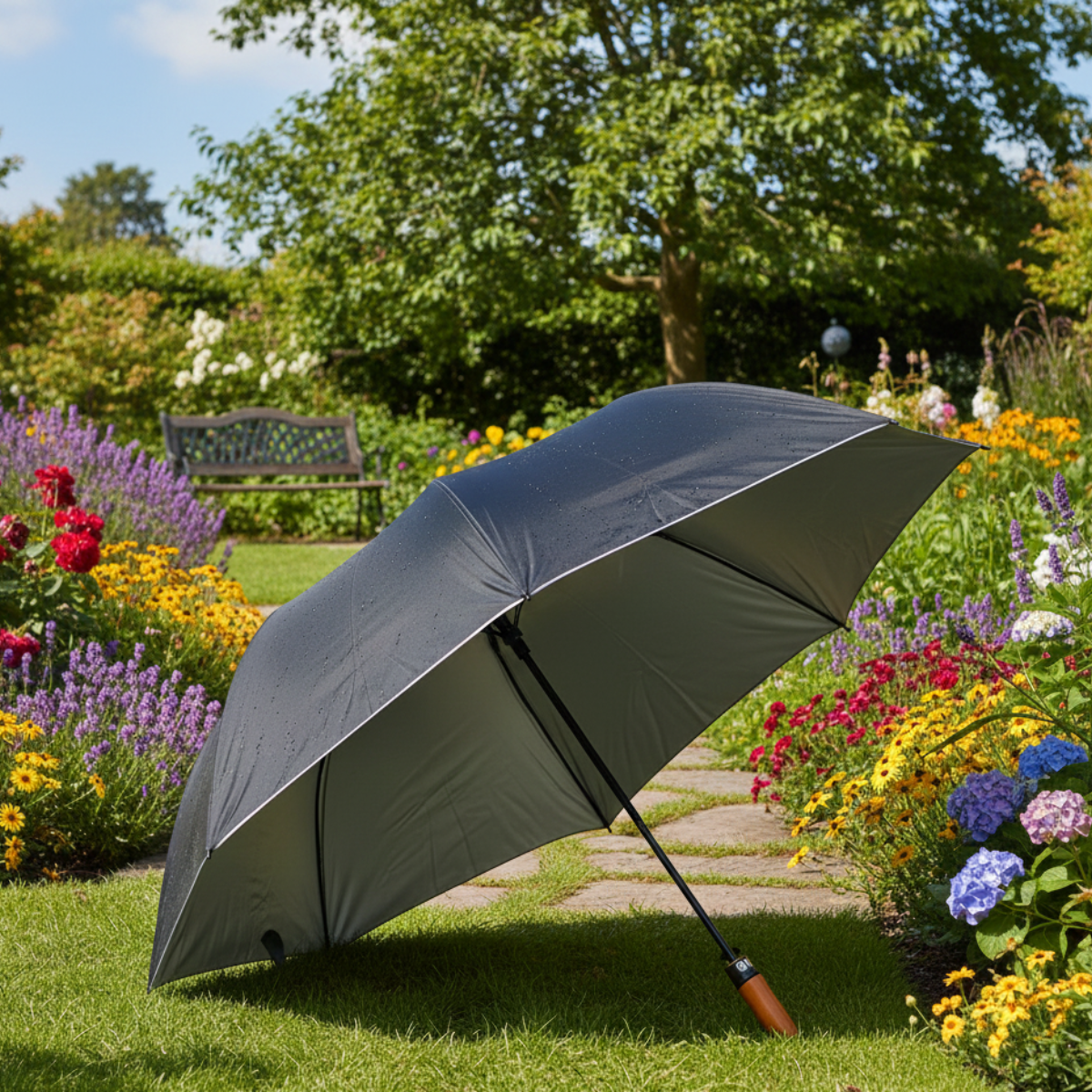 Guarda Chuva Automático Preto Dupla Camada 120x70cm